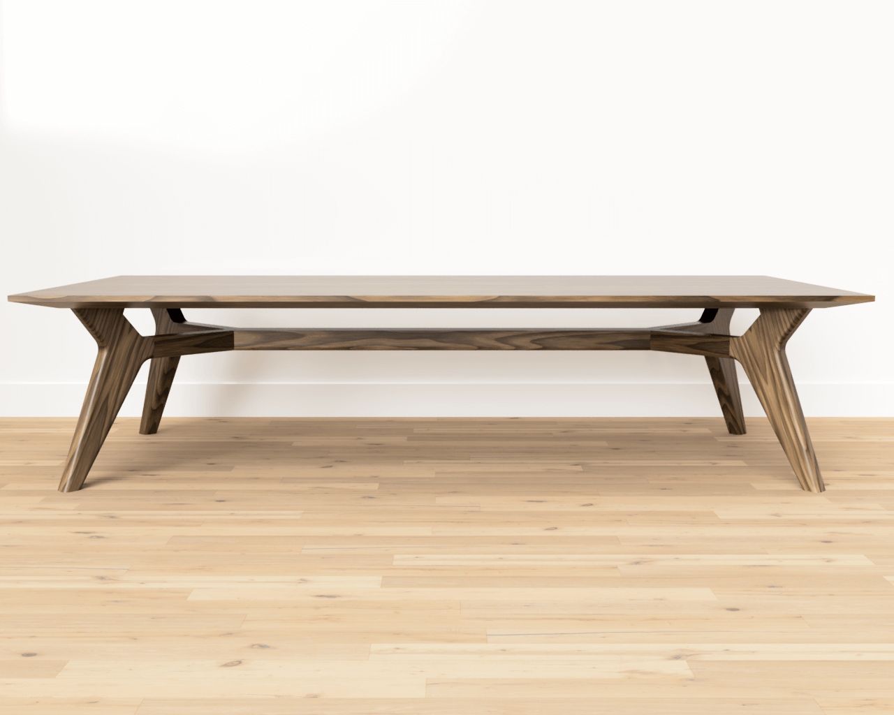 OSCAR - Mid-century rectangular coffee table made of black walnut hardwood.