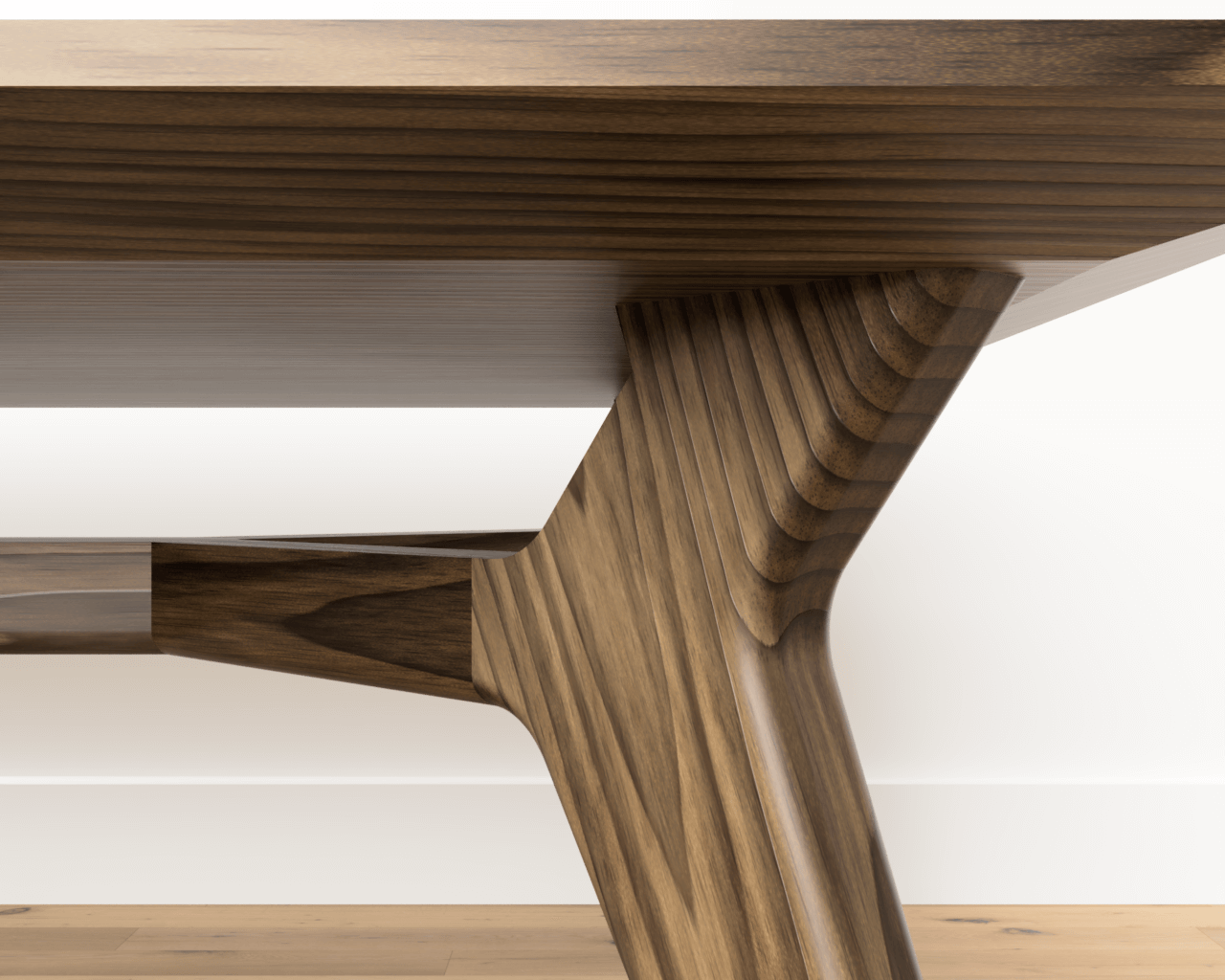 OSCAR - Mid-century rectangular coffee table made of black walnut hardwood.