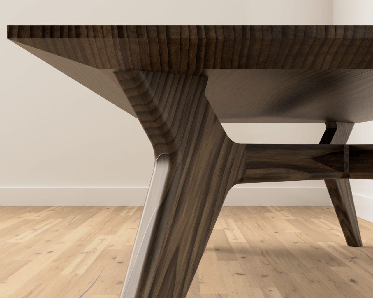 OSCAR - Mid-century rectangular coffee table made of black walnut hardwood.