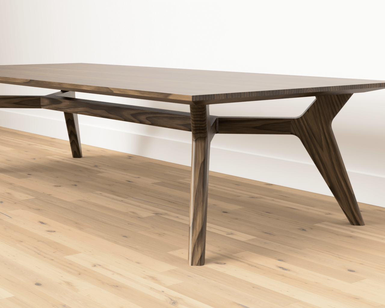OSCAR - Mid-century rectangular coffee table made of black walnut hardwood.