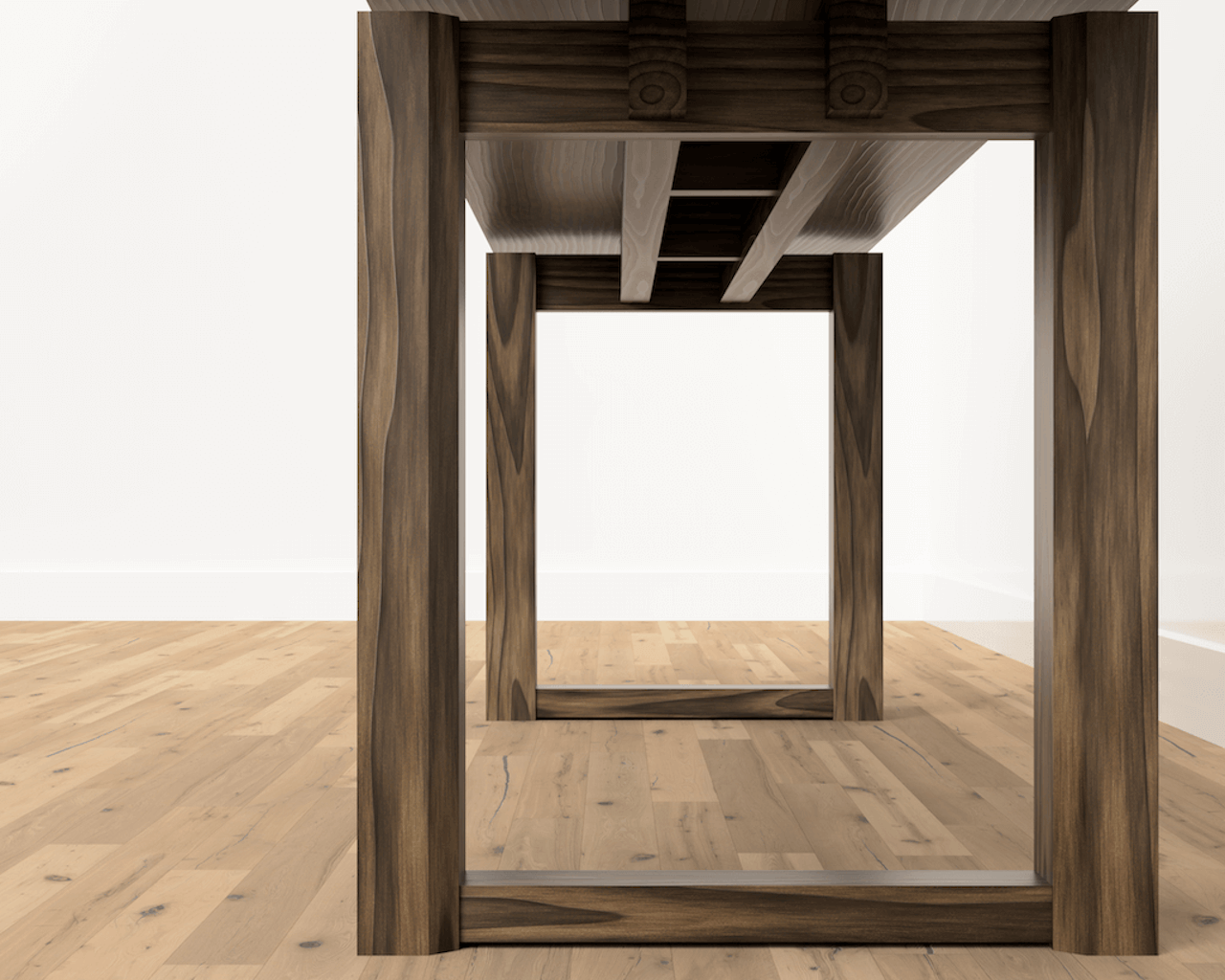 BENCHI - Scandinavian/Korean inspired floating bench made of black walnut.