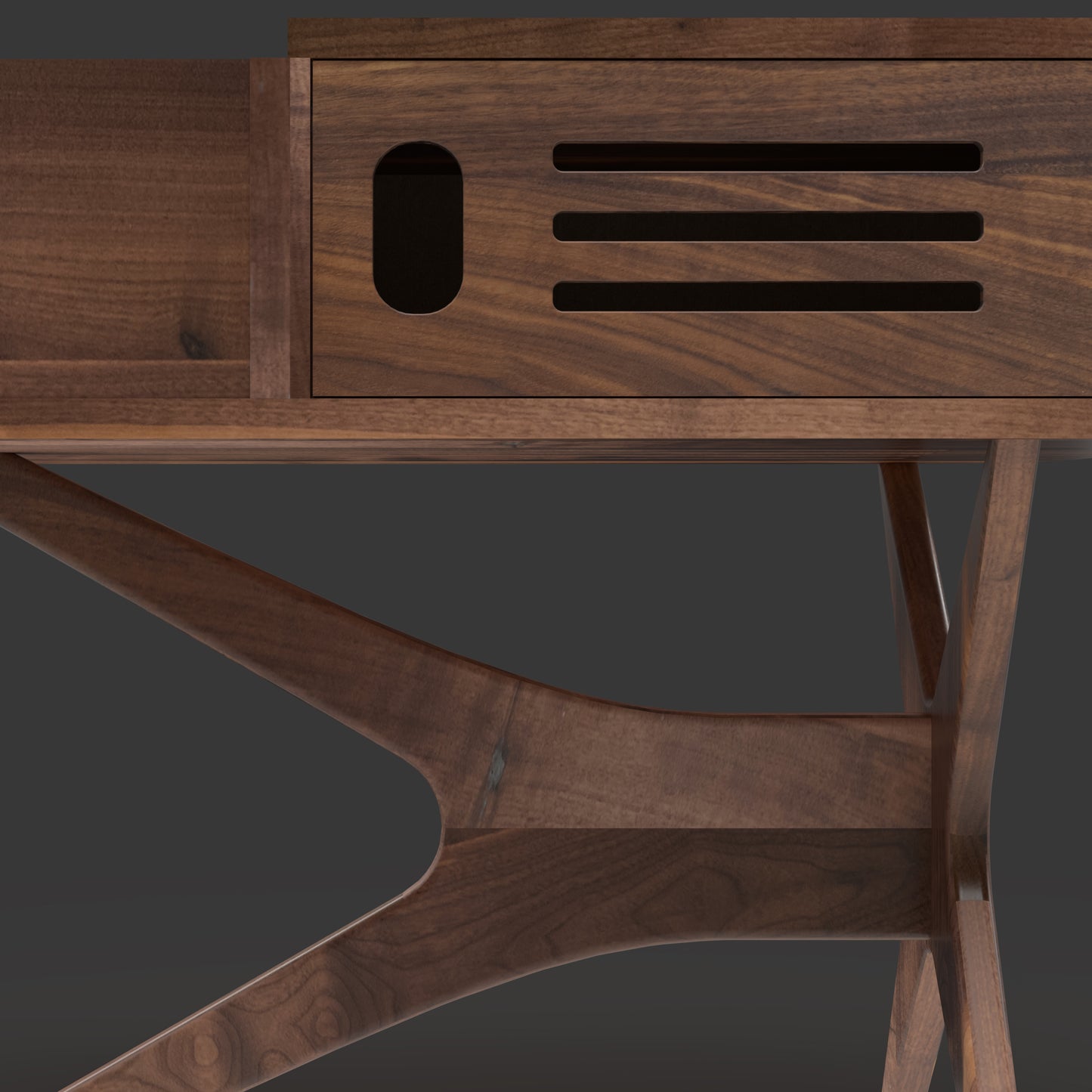 Jean-Marie for Sonos — Record Player Stand + Vinyl Storage (Walnut - beige grill) — Modern