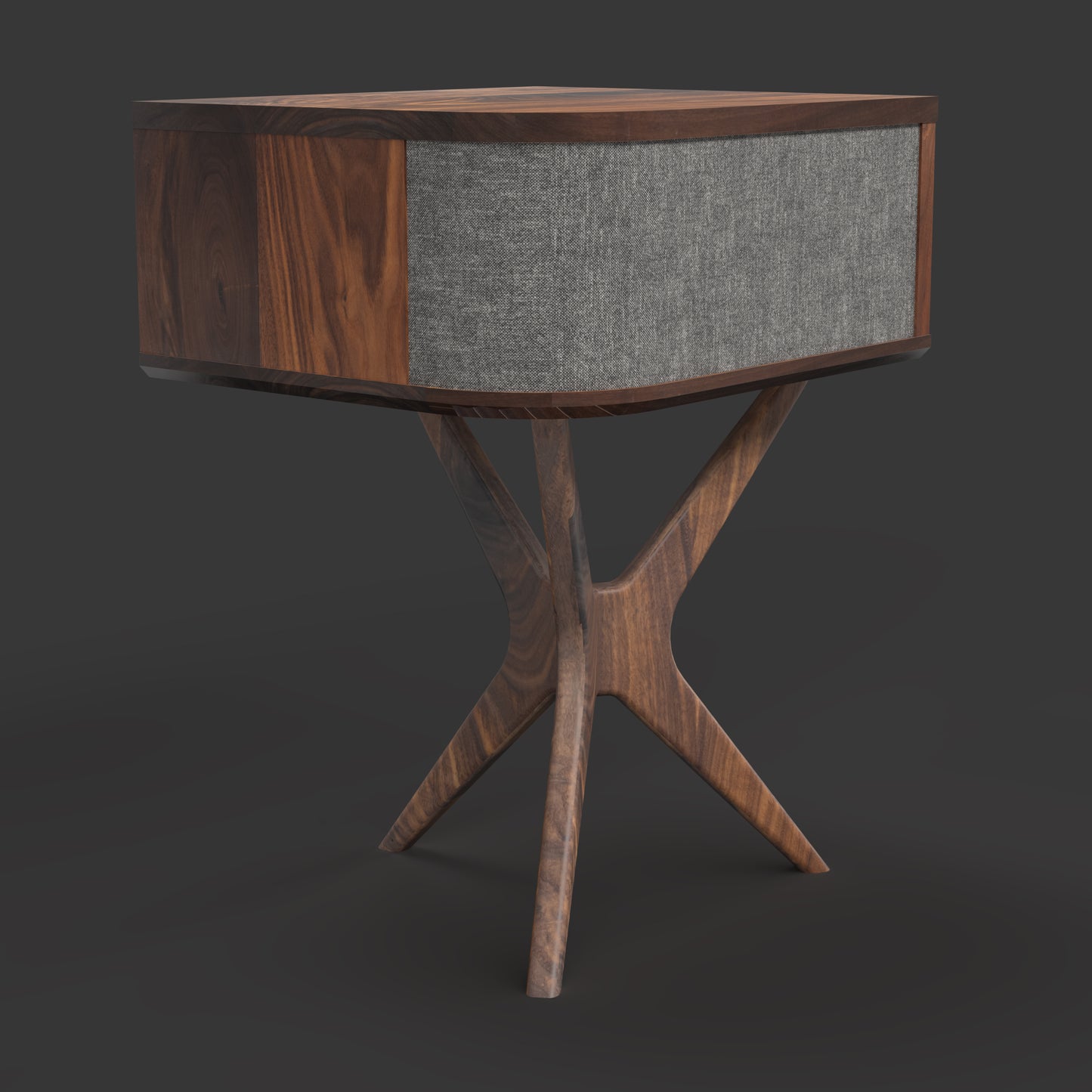 JEAN-MARIE For Sonos - Mid-century Record player stand made of black walnut and white oak hardwood.