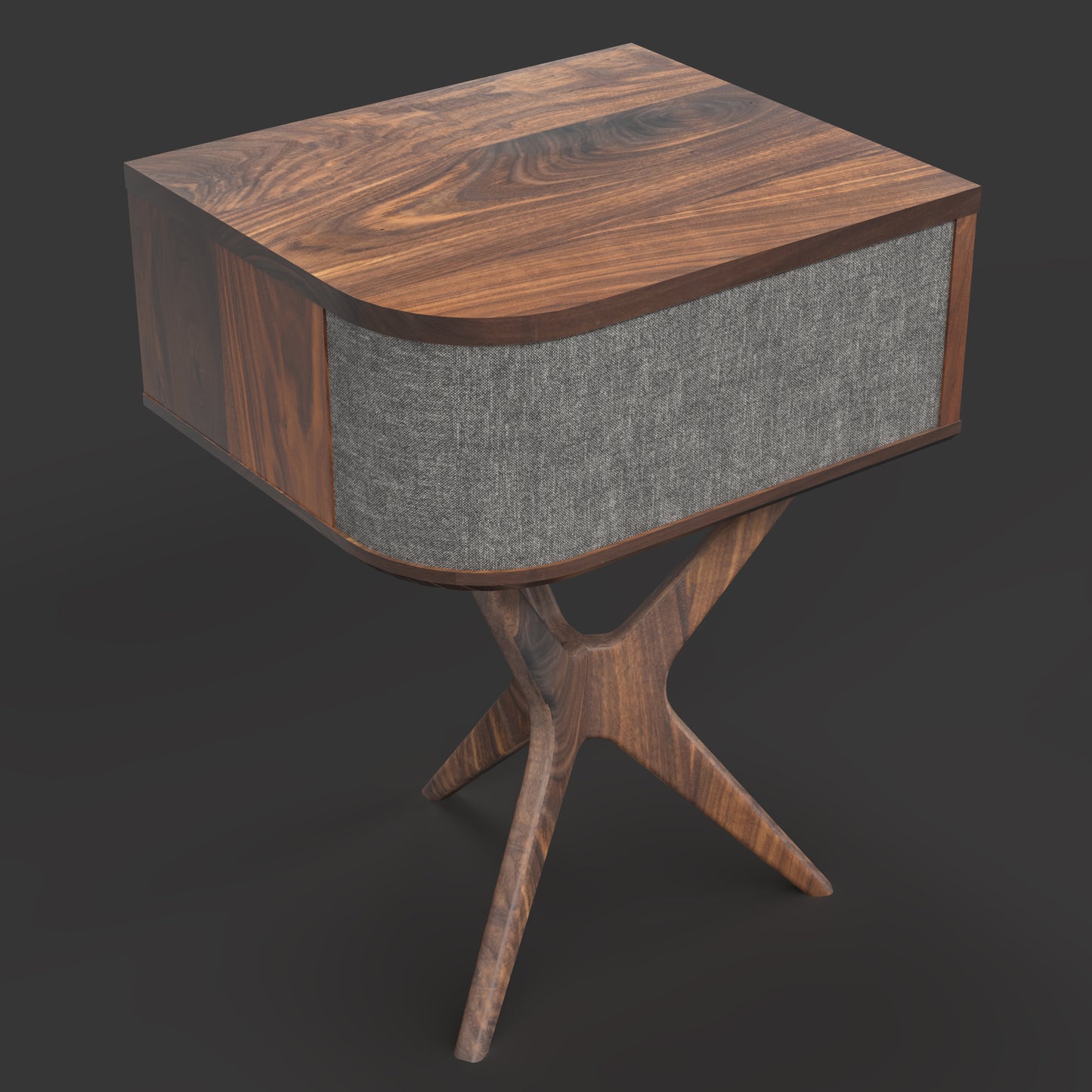 JEAN-MARIE For Sonos - Mid-century Record player stand made of black walnut and white oak hardwood.
