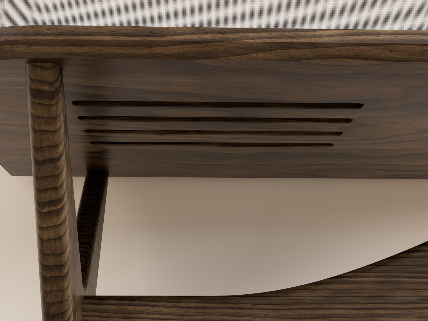 JEAN-MARIE For Sonos with Modern vinyl storage - Mid-century Record player stand made of black walnut and white oak hardwood.