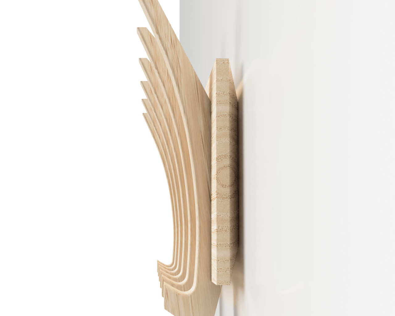 ALEXINA - Porte-manteau mural Mid-Century en chêne blanc