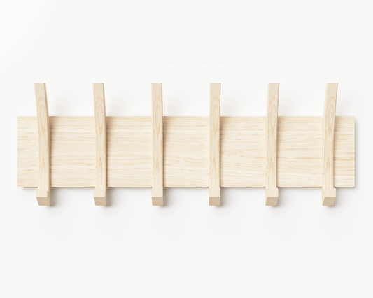 ALEXINA - Mid-century wall mount coat rack made of white oak