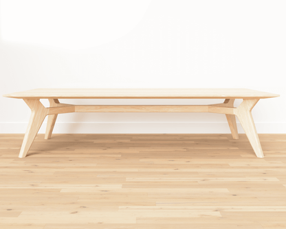 OSCAR - Mid-century rectangular coffee table made of white oak hardwood.