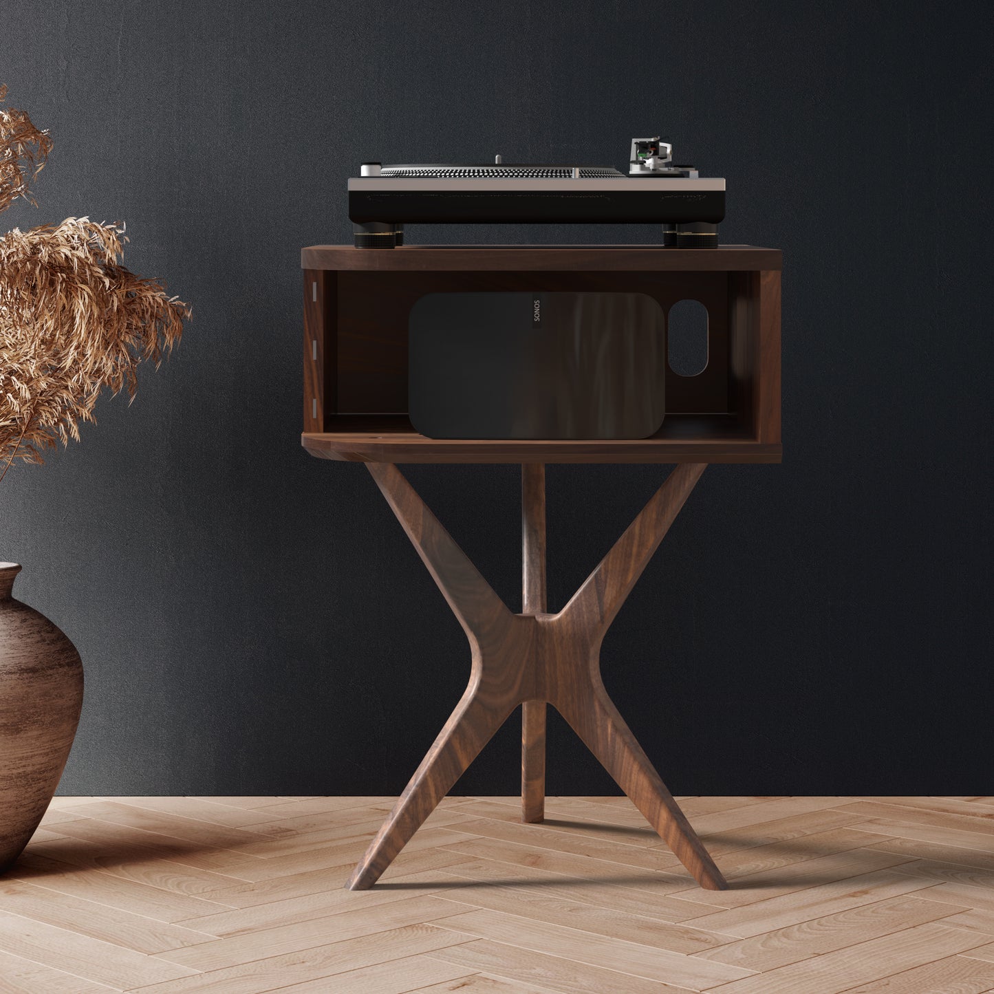 Jean-Marie for Sonos — Record Player Stand (Walnut - beige grill)