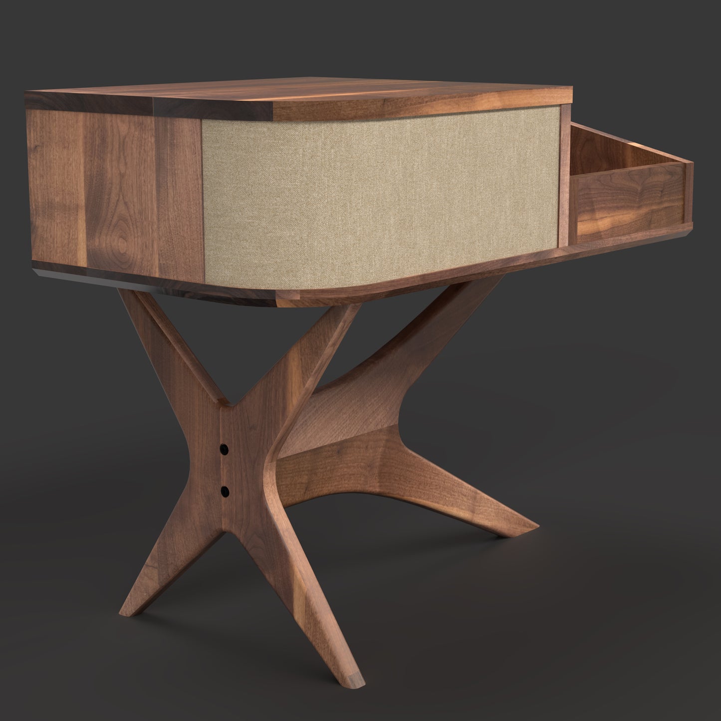 Jean-Marie for Sonos — Record Player Stand + Vinyl Storage (Walnut - beige grill) — Modern