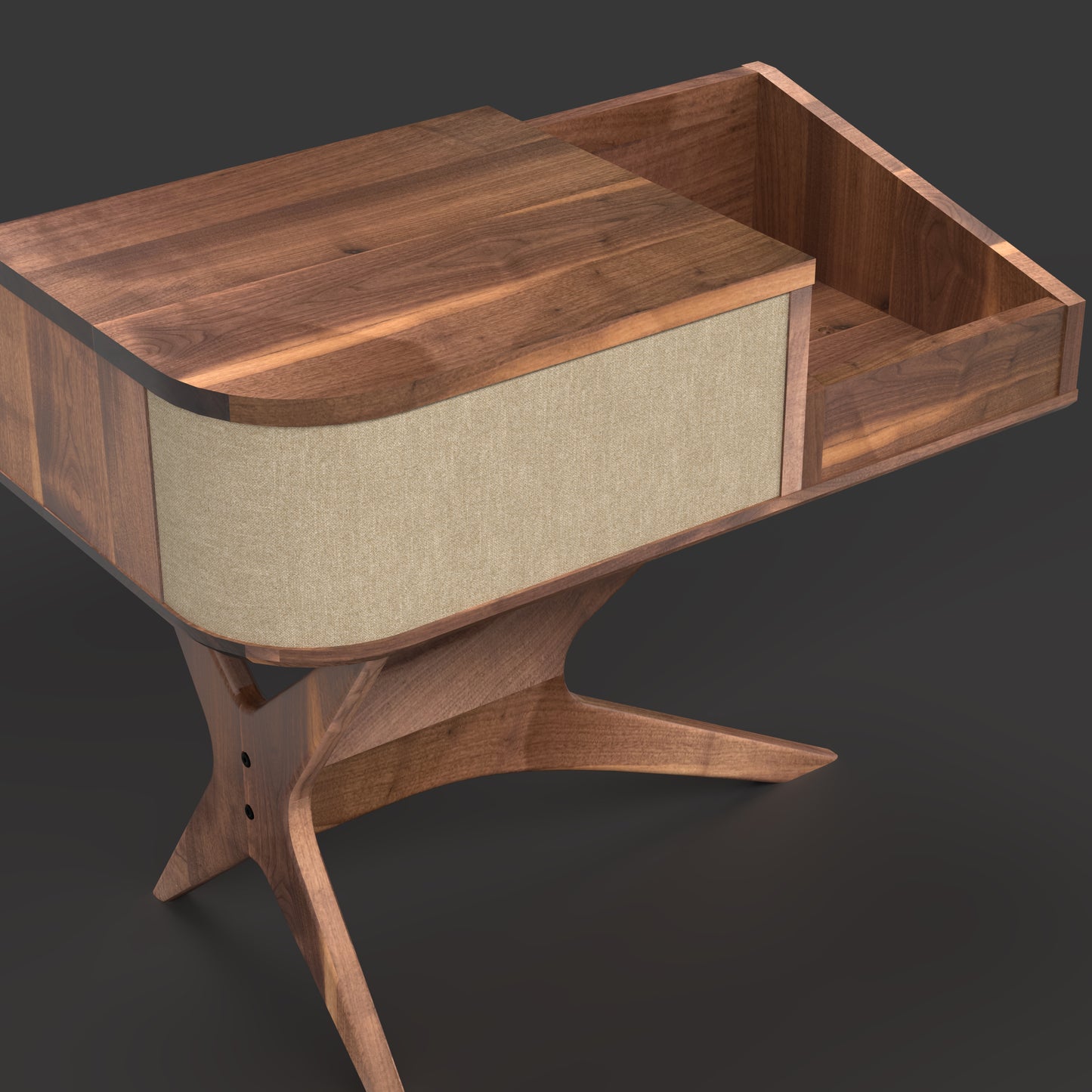 Jean-Marie for Sonos — Record Player Stand + Vinyl Storage (Walnut - beige grill) — Modern