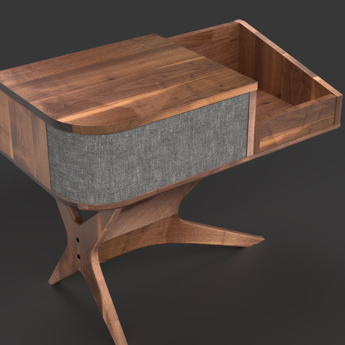 Jean-Marie for Sonos — Record Player Stand + Vinyl Storage (Walnut - gray grill) — Modern