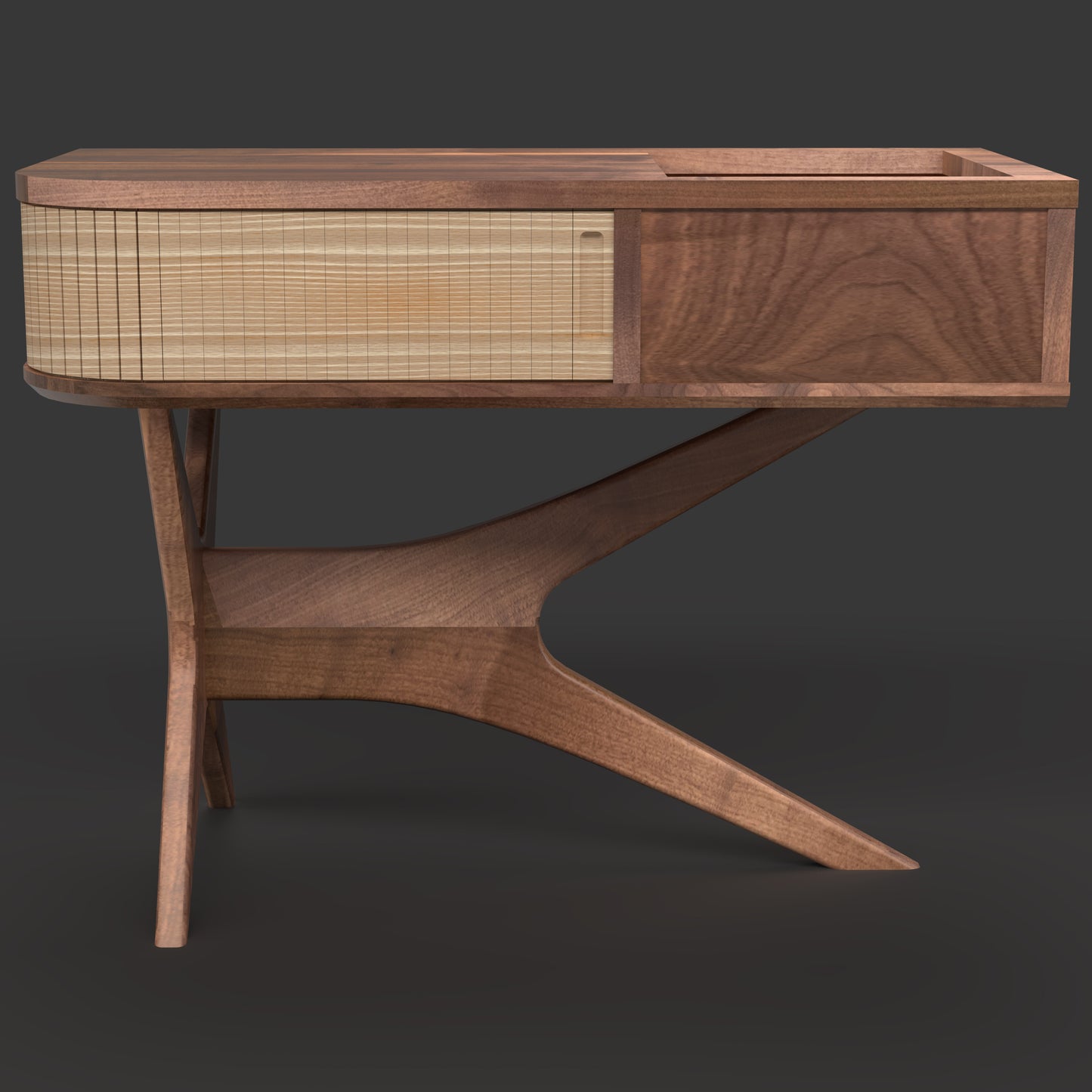 Jean-Marie — Record Player Stand with Vinyl Storage (Walnut & White Oak) — Vintage