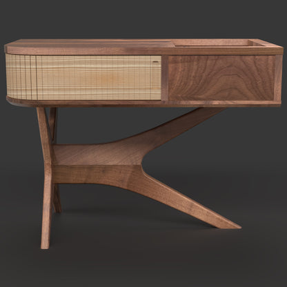 Jean-Marie — Record Player Stand with Vinyl Storage (Walnut & White Oak) — Vintage