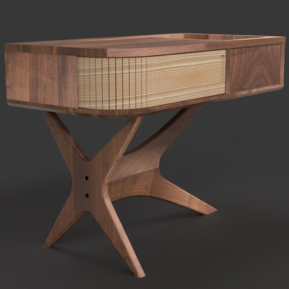 Jean-Marie — Record Player Stand with Vinyl Storage (Walnut & White Oak) — Vintage