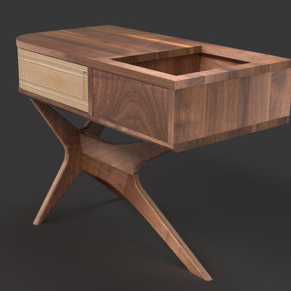 Jean-Marie — Record Player Stand with Vinyl Storage (Walnut & White Oak) — Vintage
