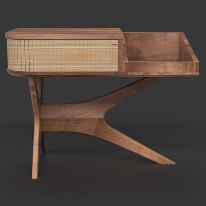 Jean-Marie — Record Player Stand with Vinyl Storage (Walnut & White Oak) — Modern