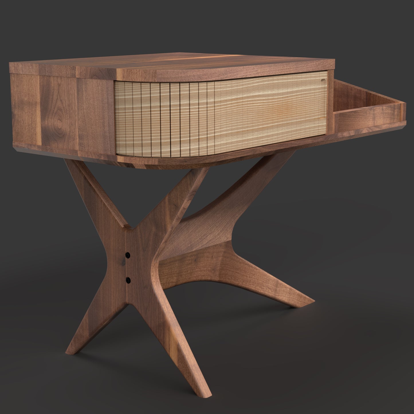 Jean-Marie — Record Player Stand with Vinyl Storage (Walnut & White Oak) — Modern