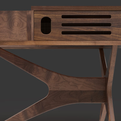 Jean-Marie — Record Player Stand with Vinyl Storage (Walnut & White Oak) — Modern