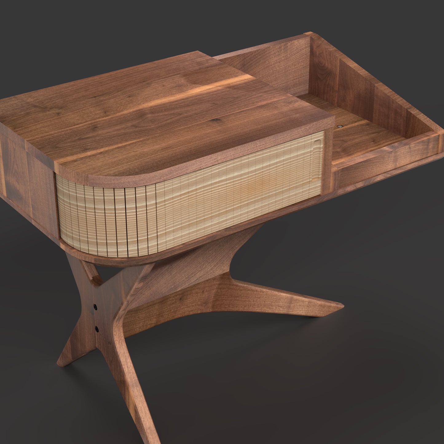 Jean-Marie — Record Player Stand with Vinyl Storage (Walnut & White Oak) — Modern