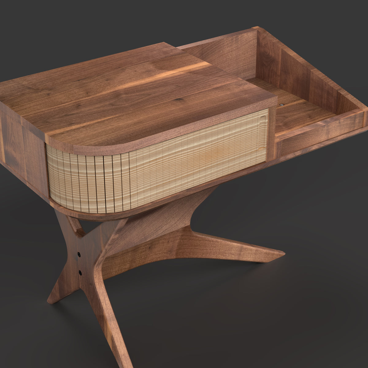 Jean-Marie — Record Player Stand with Vinyl Storage (Walnut & White Oak) — Modern