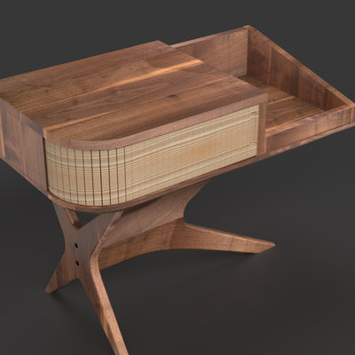 Jean-Marie — Record Player Stand with Vinyl Storage (Walnut & White Oak) — Modern