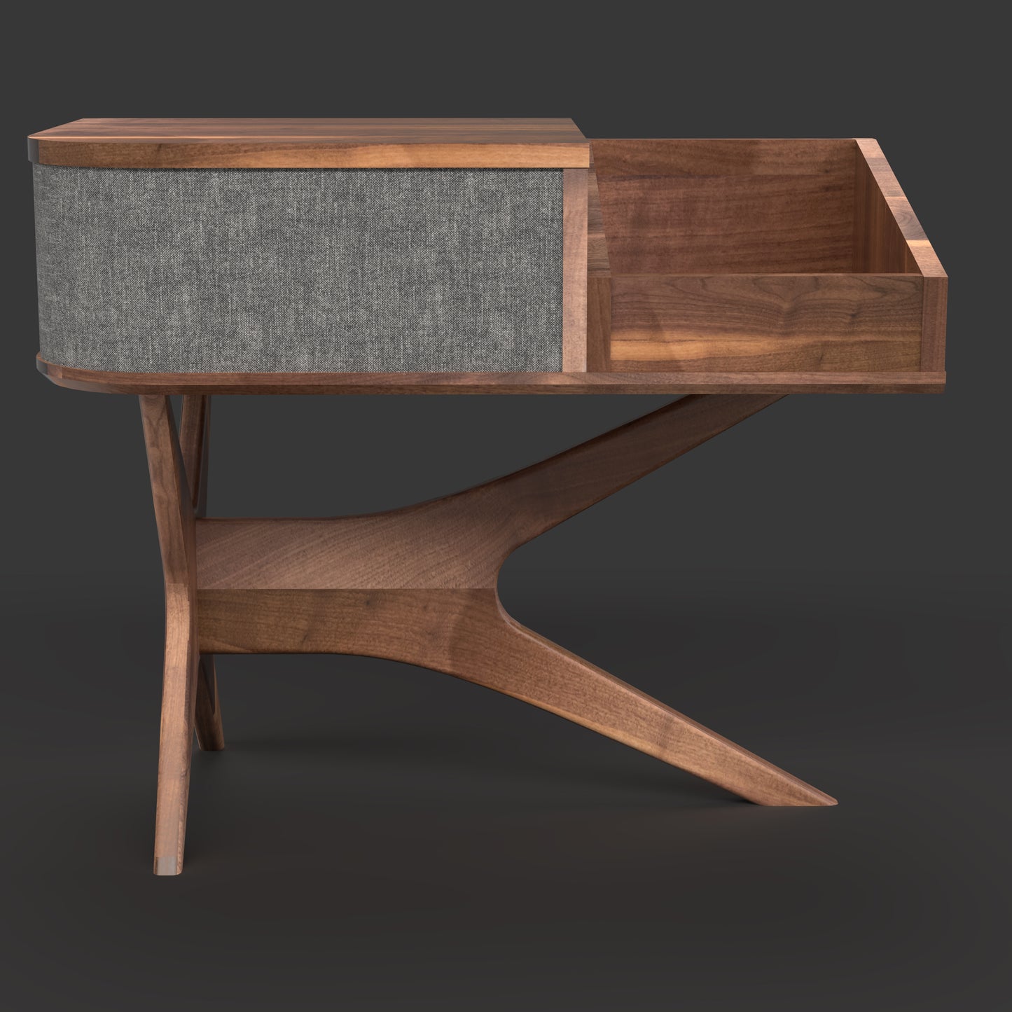 Jean-Marie for Sonos — Record Player Stand + Vinyl Storage (Walnut - gray grill) — Modern