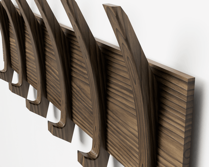 ALEXINA - Mid-century wall mount coat rack made of black walnut