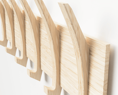 Alexina — Mid-Century Wall Coat Rack (White Oak)