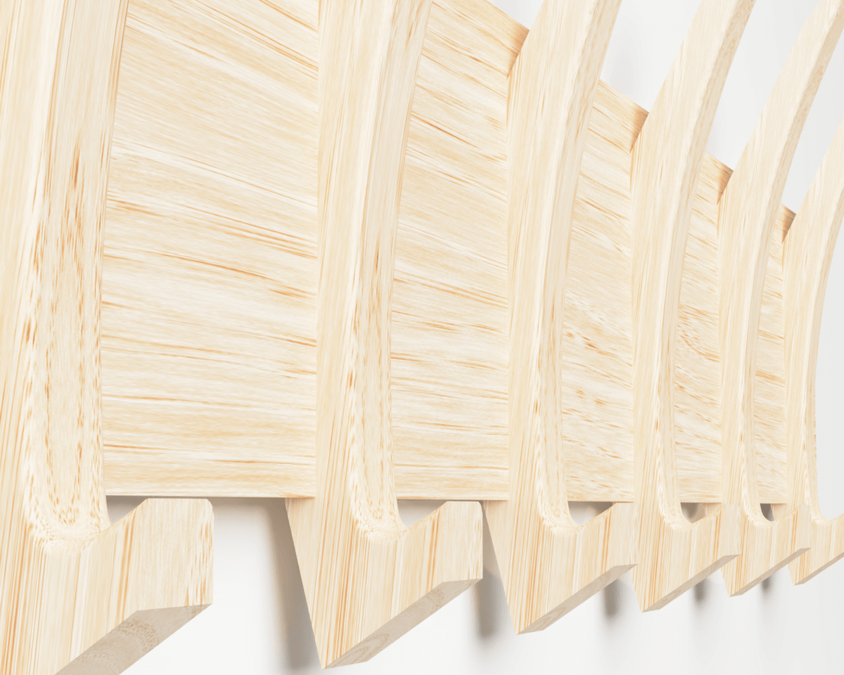 Alexina — Mid-Century Wall Coat Rack (White Oak)