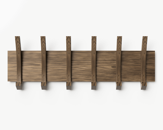 ALEXINA - Mid-century wall mount coat rack made of black walnut