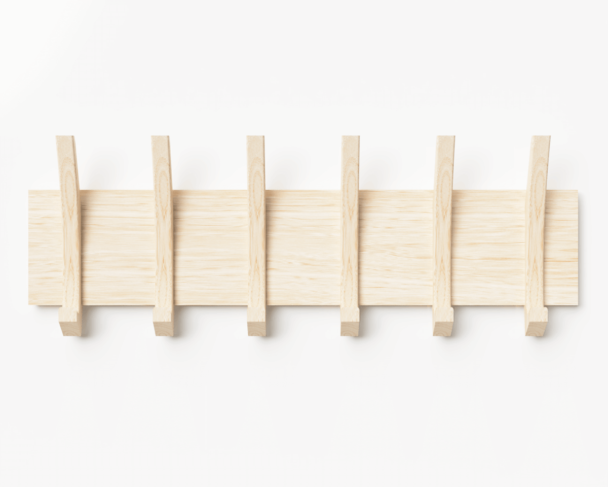 Alexina — Mid-Century Wall Coat Rack (White Oak)