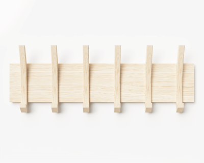 Alexina — Mid-Century Wall Coat Rack (White Oak)