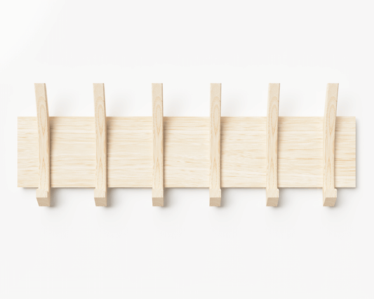 ALEXINA - Mid-century wall mount coat rack made of white oak