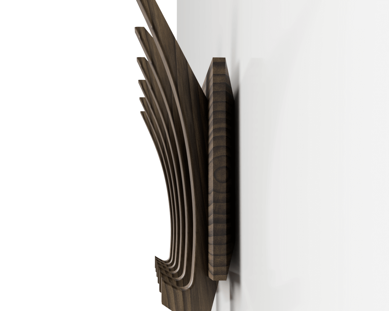 ALEXINA - Mid-century wall mount coat rack made of black walnut