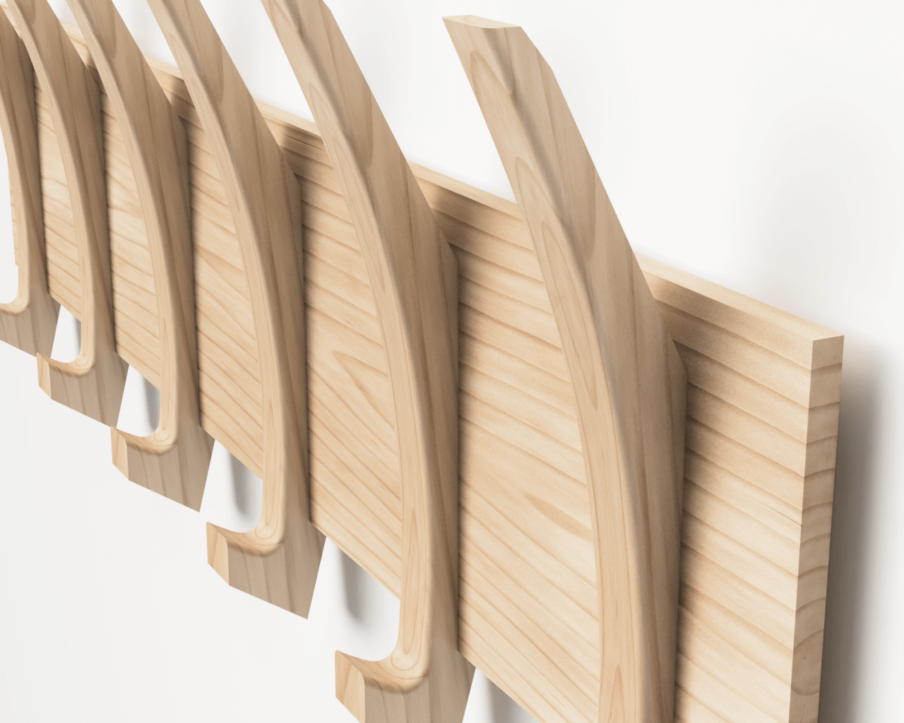 ALEXINA - Mid-century wall mount coat rack made of maple