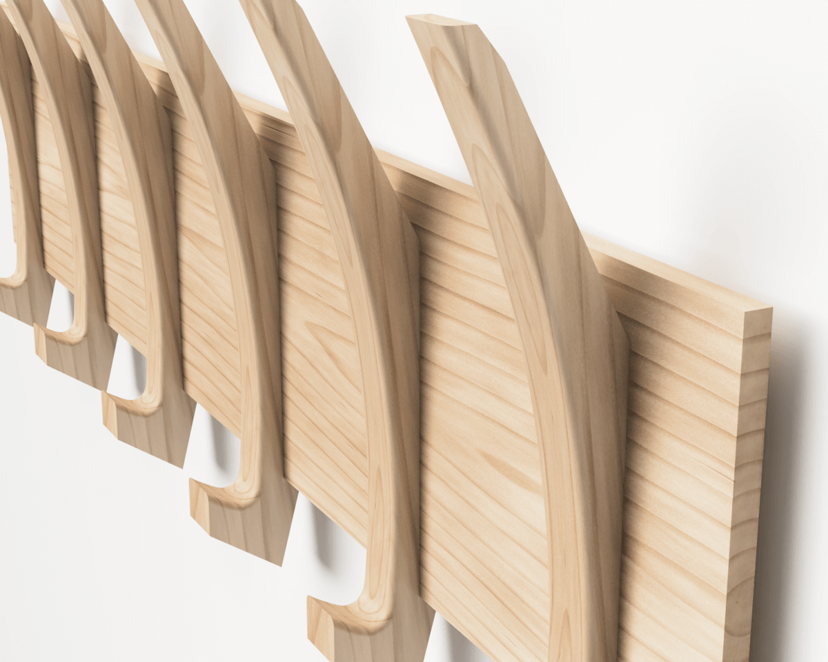 Alexina — Mid-Century Wall Coat Rack (Maple)
